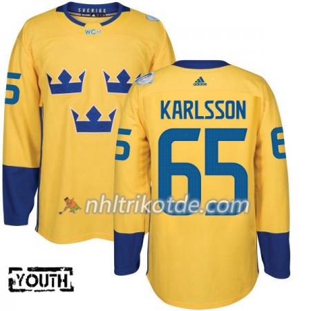 Schweden Trikot Erik Karlsson 65 2016 World Cup Gold Premier - Kinder